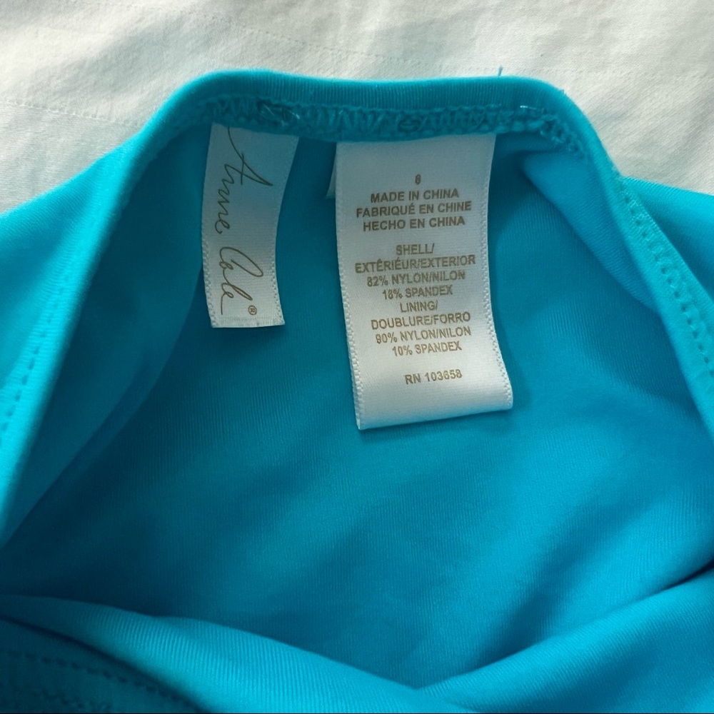 Anne Cole Swimsuit, Aqua, Size 8 - Picture 3 of 4